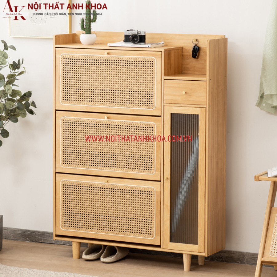 Kệ để giày đẹp thông minh 3 tầng được làm từ gỗ công nghiệp MDF