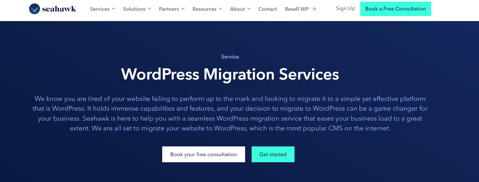 Seahawk WordPress migration service 