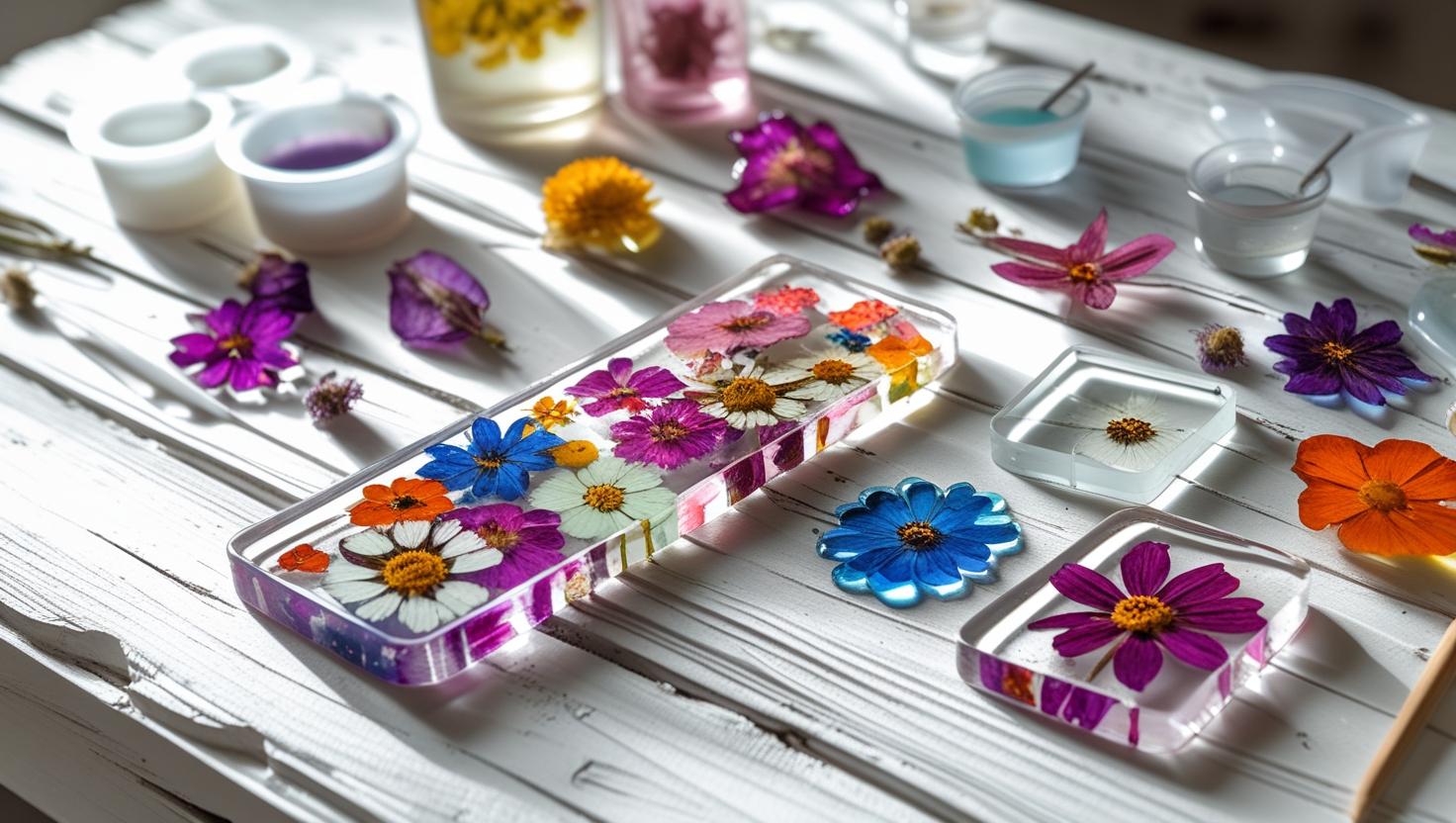 Resin Flower Bookmarks