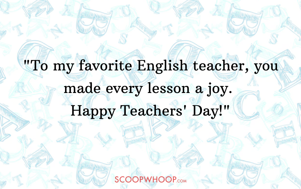 teachers day wishes for english teacher