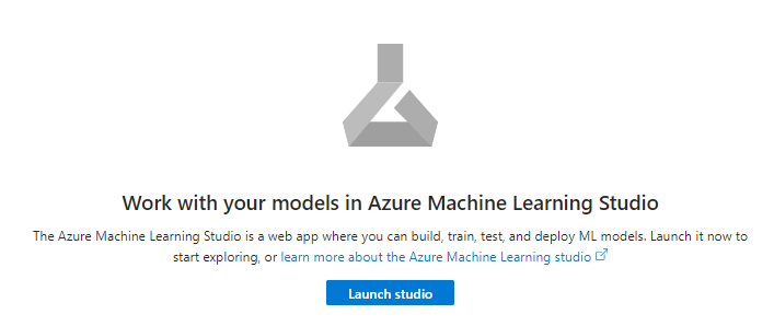 Launch Azure studio