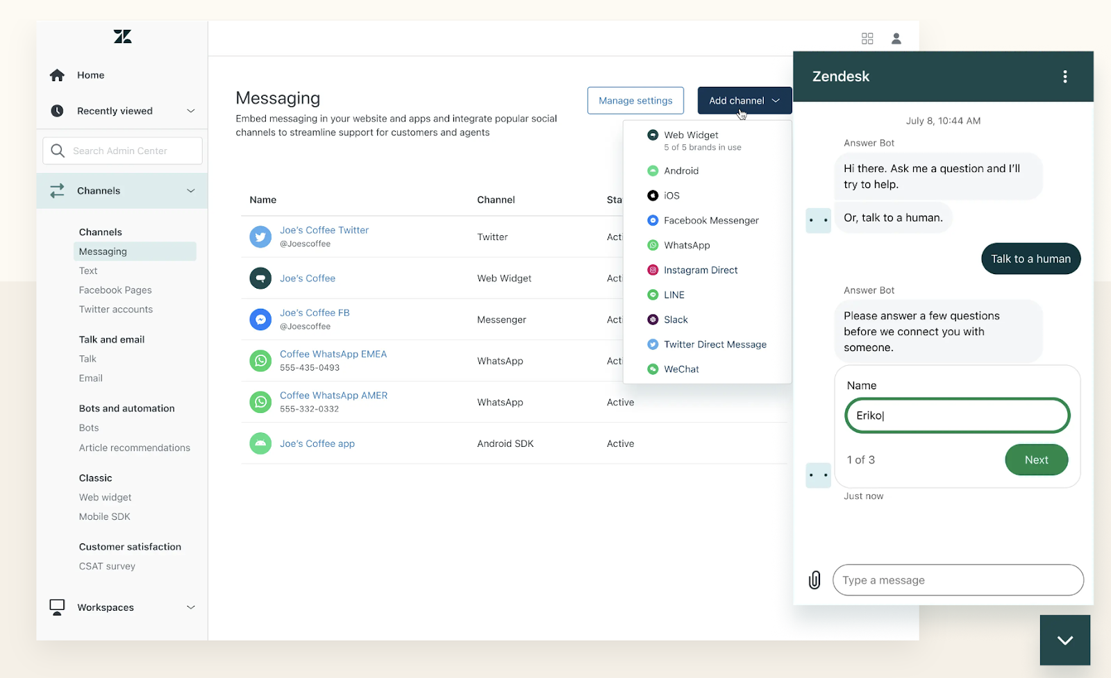 Zendesk’s Omnichannel functionalities