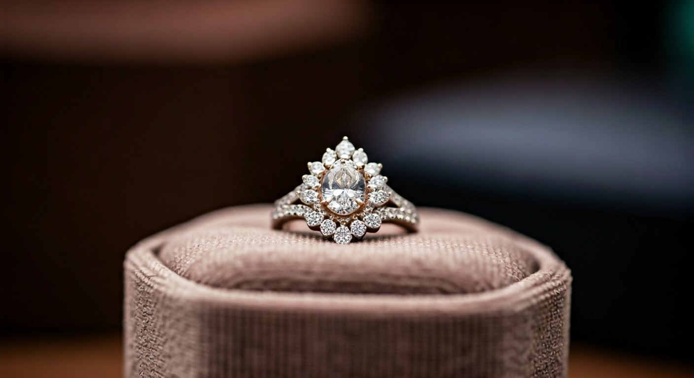 Custom engagement ring close-up