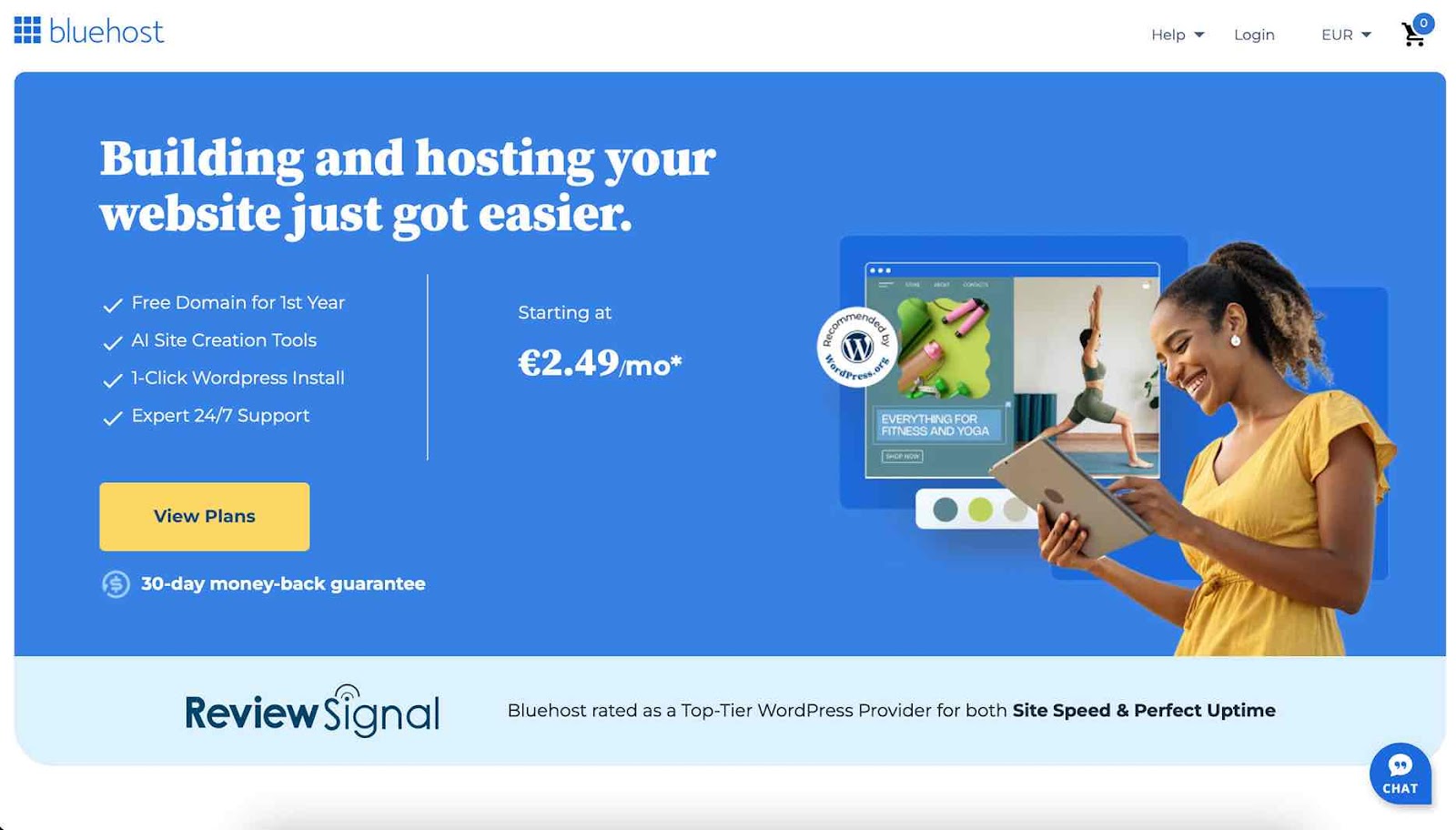 Bluehost Homepage