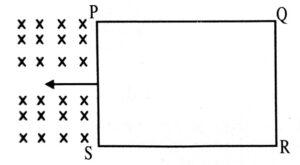 State Lenz's law. The closed loop PQRS is moving into a uniform