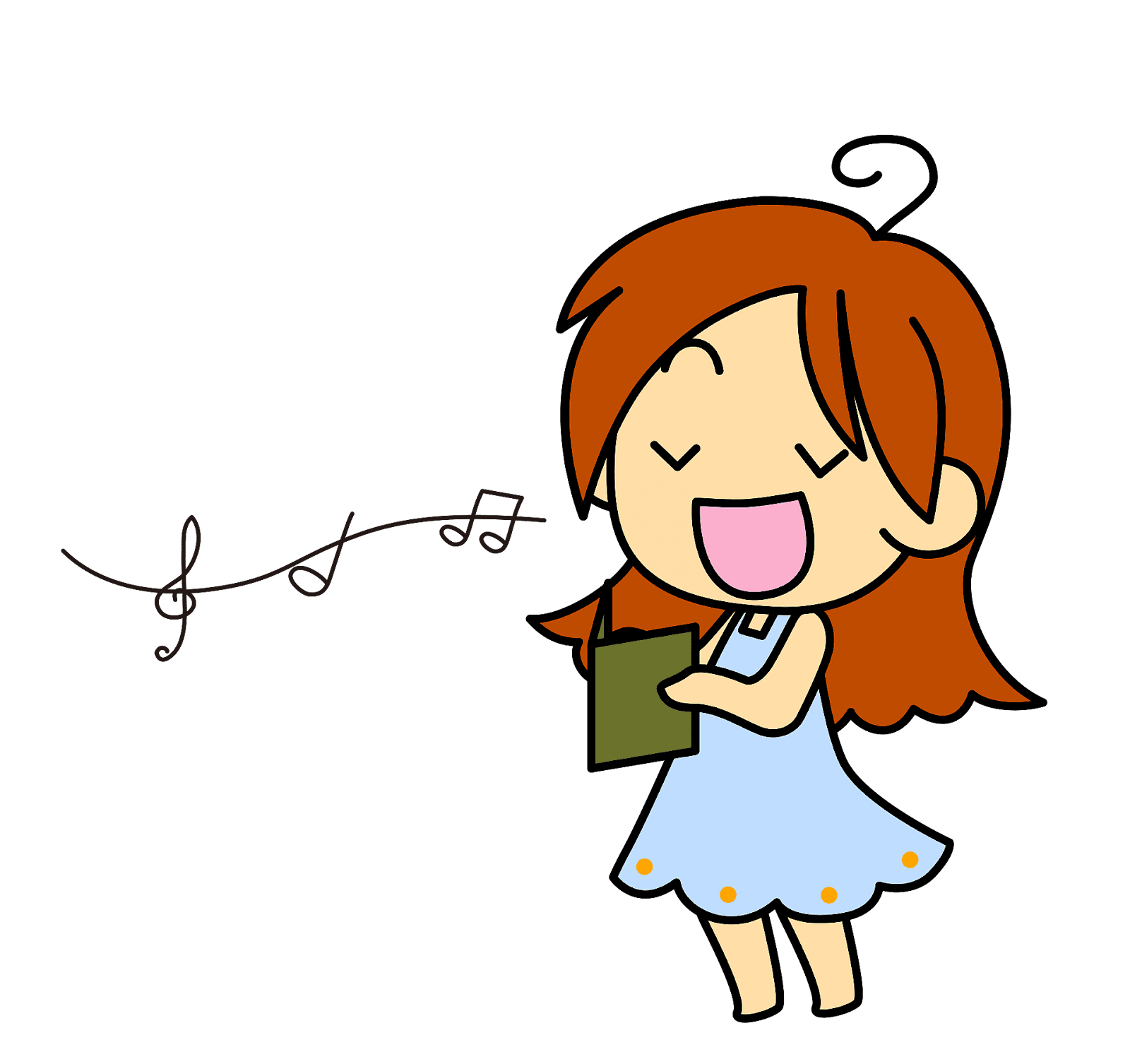 Girl is singing clipart. Free download transparent .PNG | Creazilla