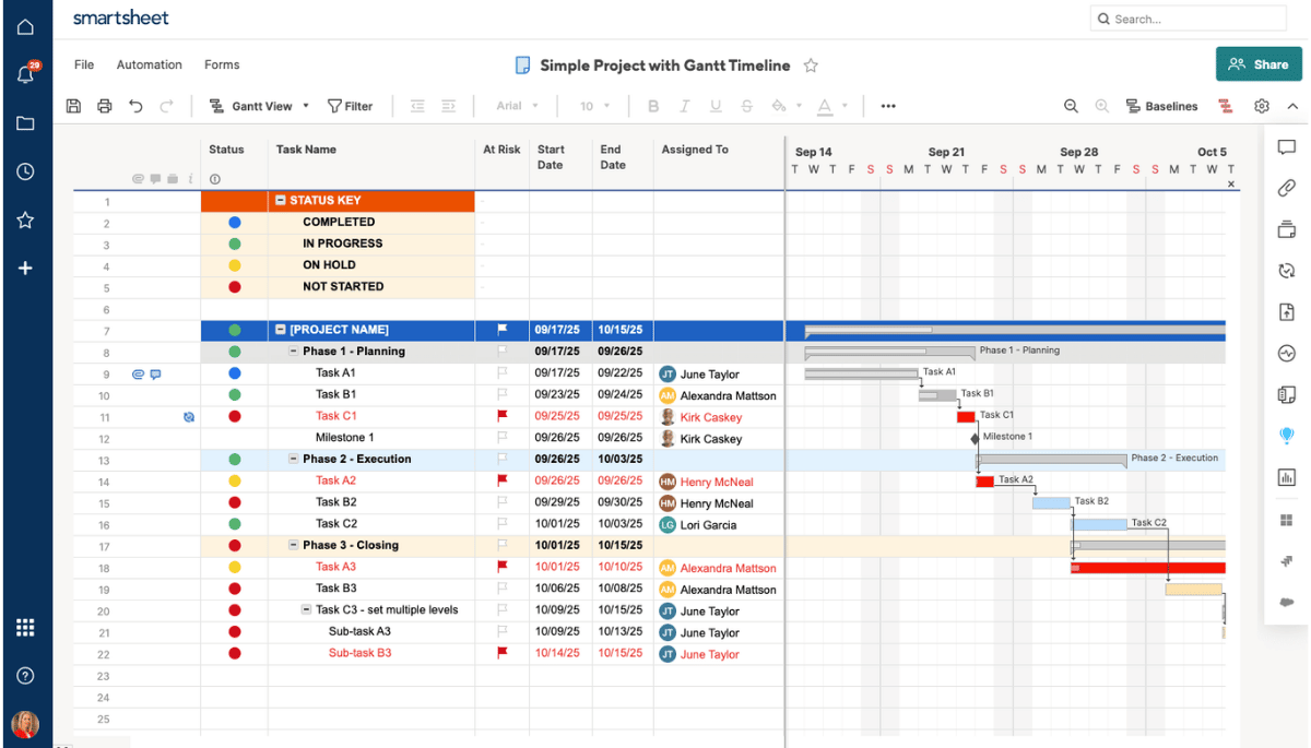 Smartsheet Project Management