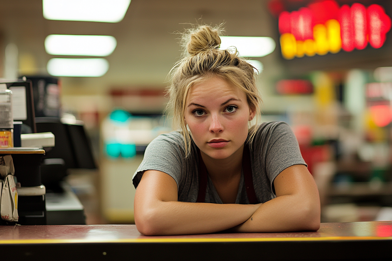 A cashier at a gas station | Source: Midjourney