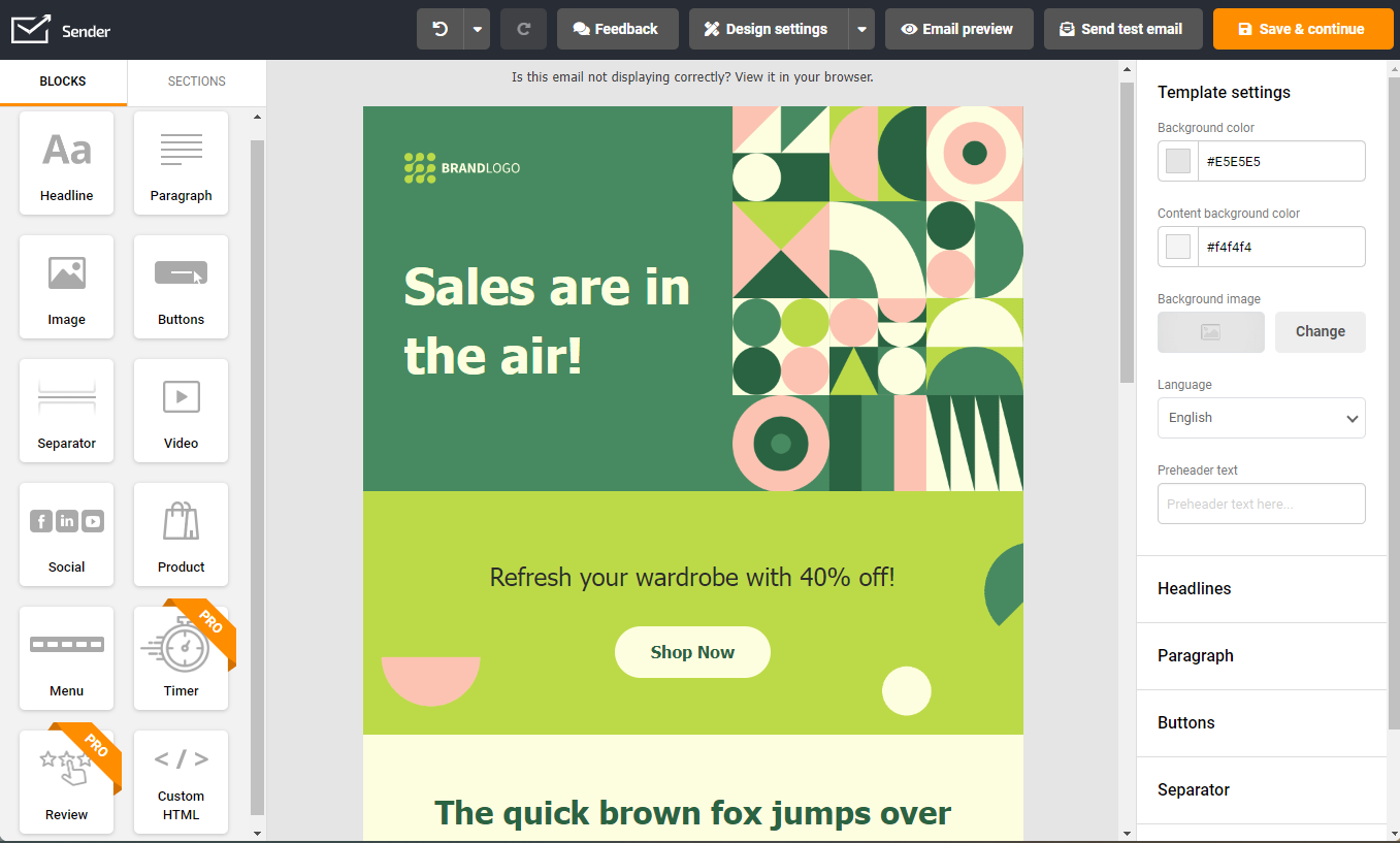 Sender email automation