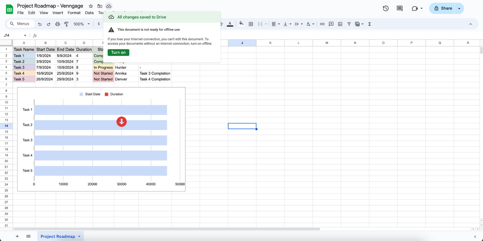 Saving a workbook on Google Sheets