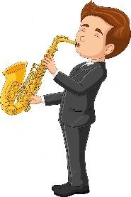 Premium Vector | Cartoon little boy playing a saxophone