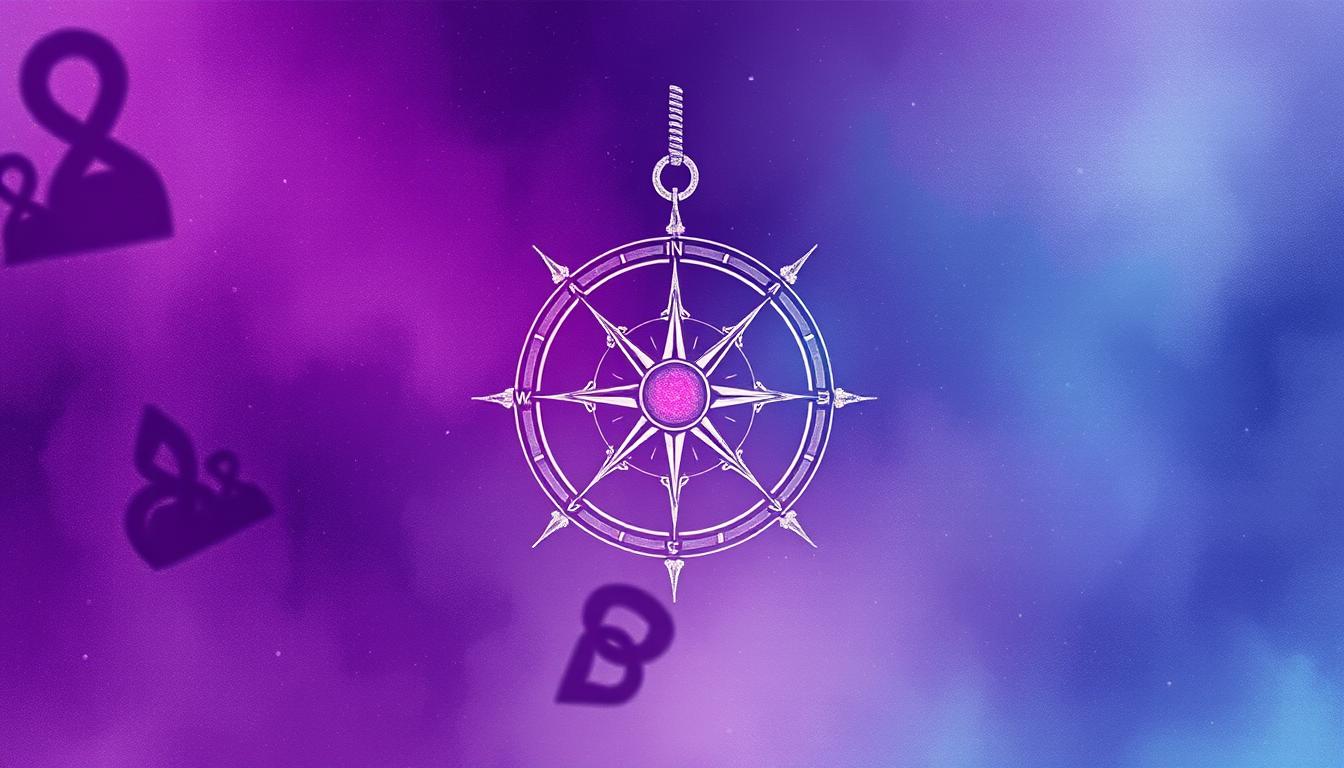 An image that conveys the concept of "manifestation" using symbols of alignment, such as a compass or a straight line, and incorporating elements related to relationships, such as hearts or intertwined rings. Use colors that represent power and intention, such as vibrant shades of purple or deep blues. The image should evoke a sense of confidence and determination, as though the viewer is taking action towards manifesting their desired outcome.