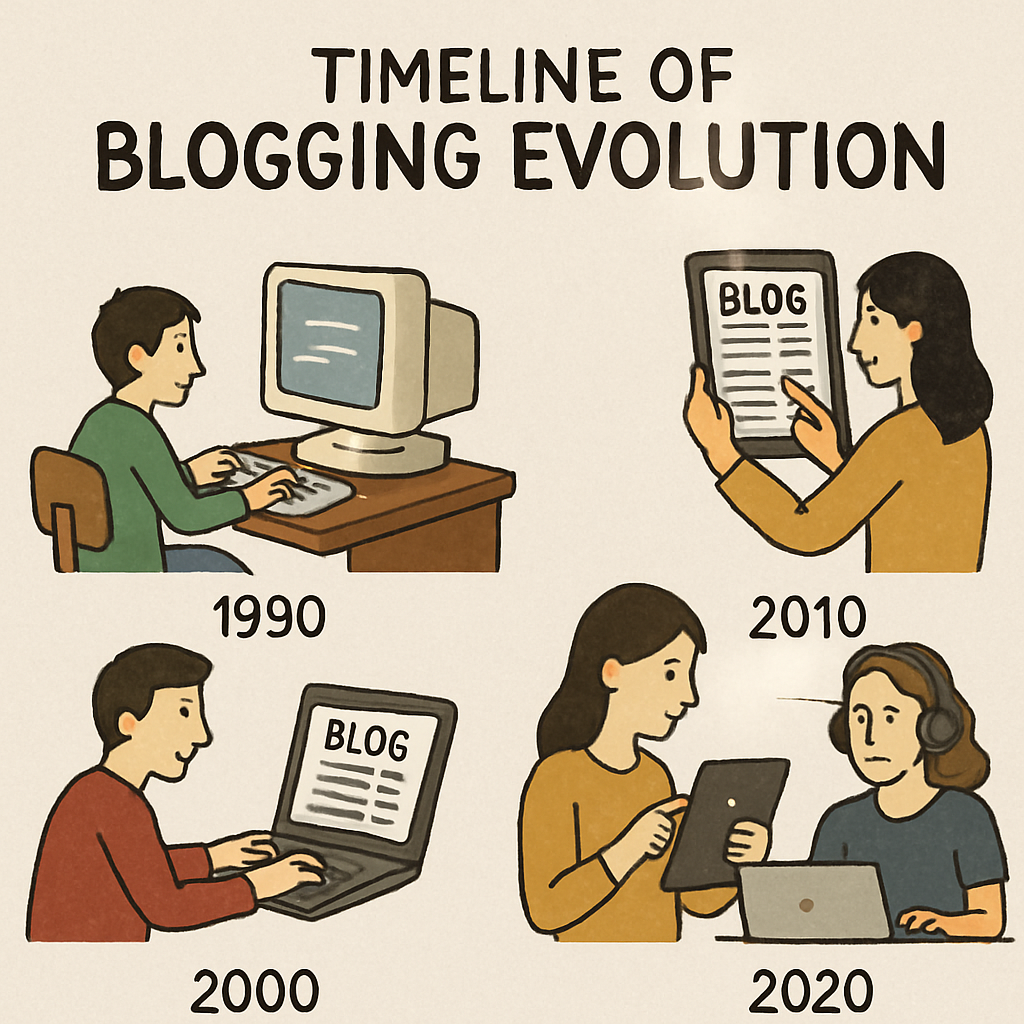 Timeline of blogging evolution