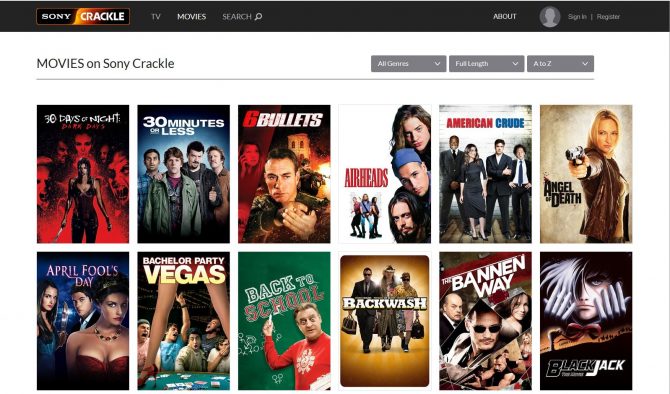 films à diffuser sur Crackle 