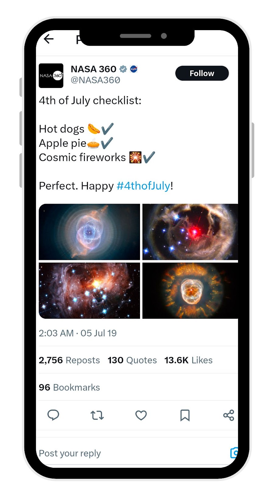 Social Media Holiday Calendar: NASA360: 4th of July Checklist