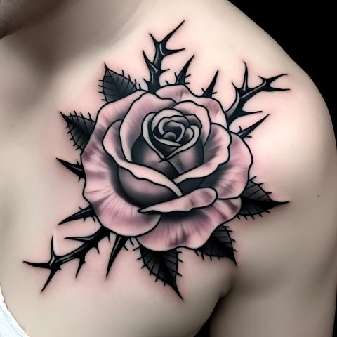 Rose with Thorns Tattoo