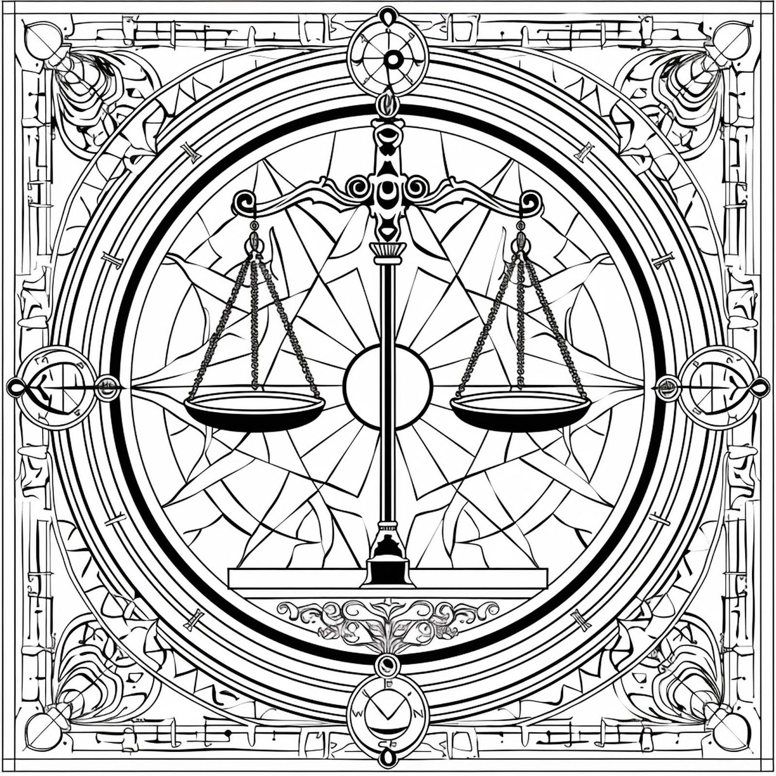 Libra Mandala Coloring Page