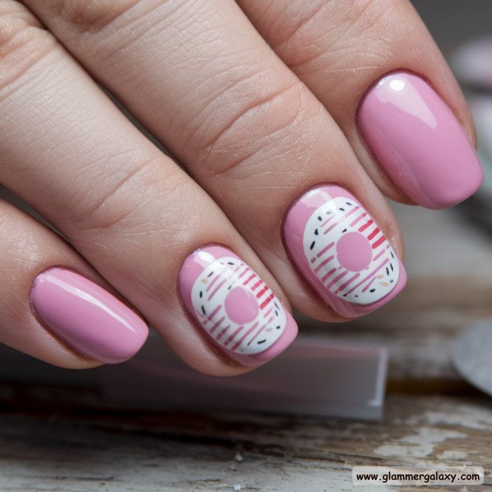 Neutral Fall Nails having Glossy Donut Shine
