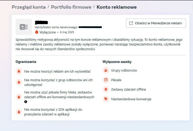 metoda zabezpieczania konta reklamowego
