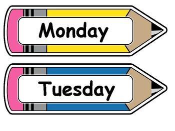 Days of the Week Labels (M-F) by Creative Shortcuts | TPT