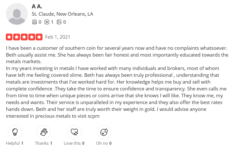 review 3 of Southern Precious Metals Exchange
