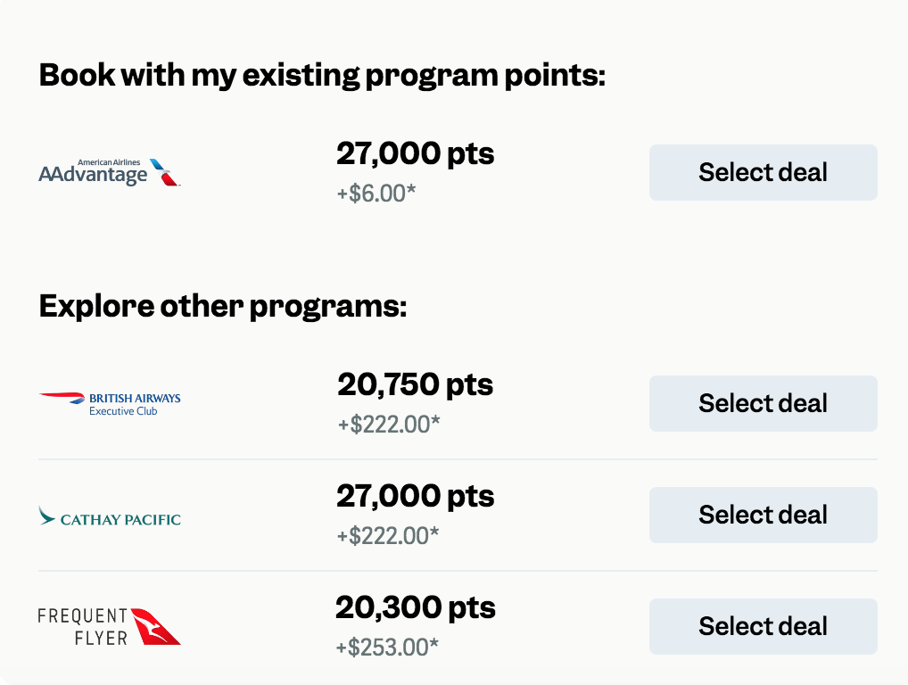 point.me flight results