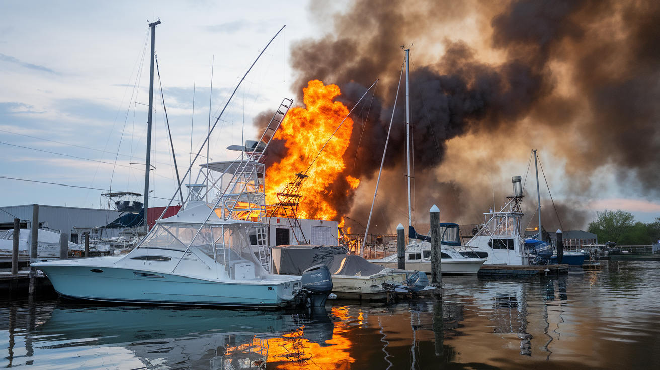 boat fire alton marina illinois 2016 fishing