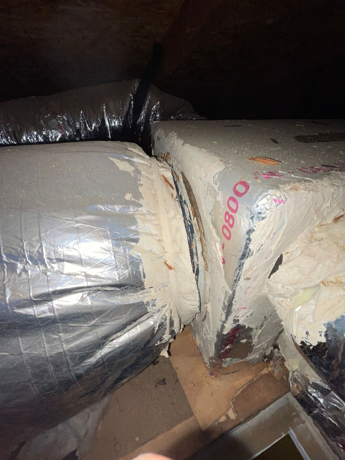 Ductwork that is separated at the supply plenum.