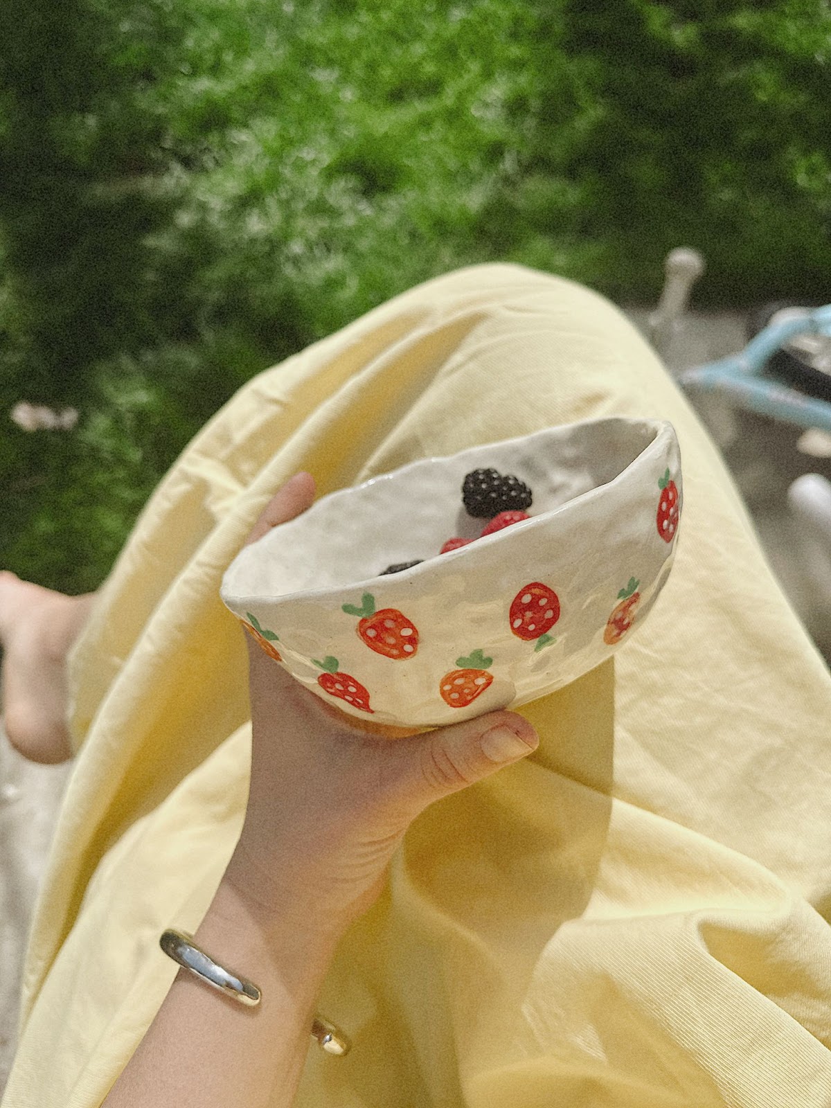 strawberry painted bowl 