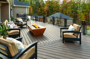 seasonal michigan deck decor ideas to impress your guests composite decking living area with fire table custom built okemos