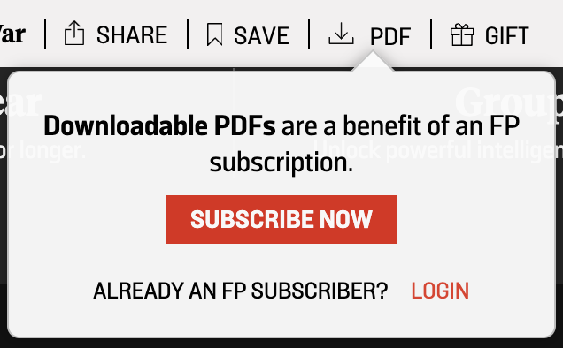 Downloadable PDFs are a benefit of FP subscription