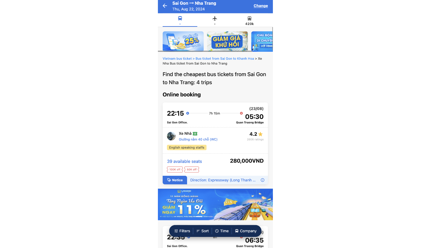 book xe nha bus ticket from sai gon to nha trang