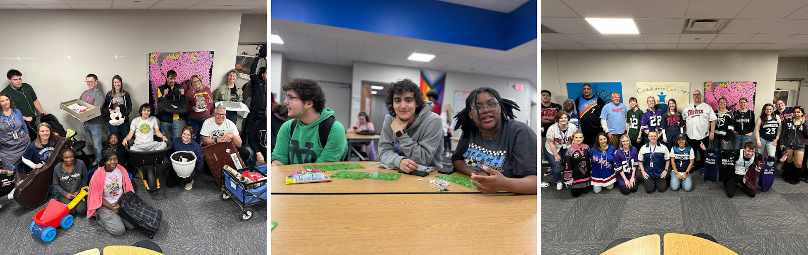 Students and staff participating in spirit week