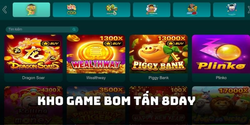 Kho game 8DAY sở hữu nhiều trò chơi bom tấn