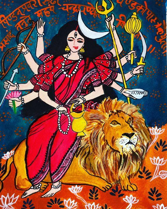 Goddess Chandraghanta - Puja - Paintings & Prints, Ethnic, Cultural, &  Tribal, Asian & Indian, Indian - ArtPal