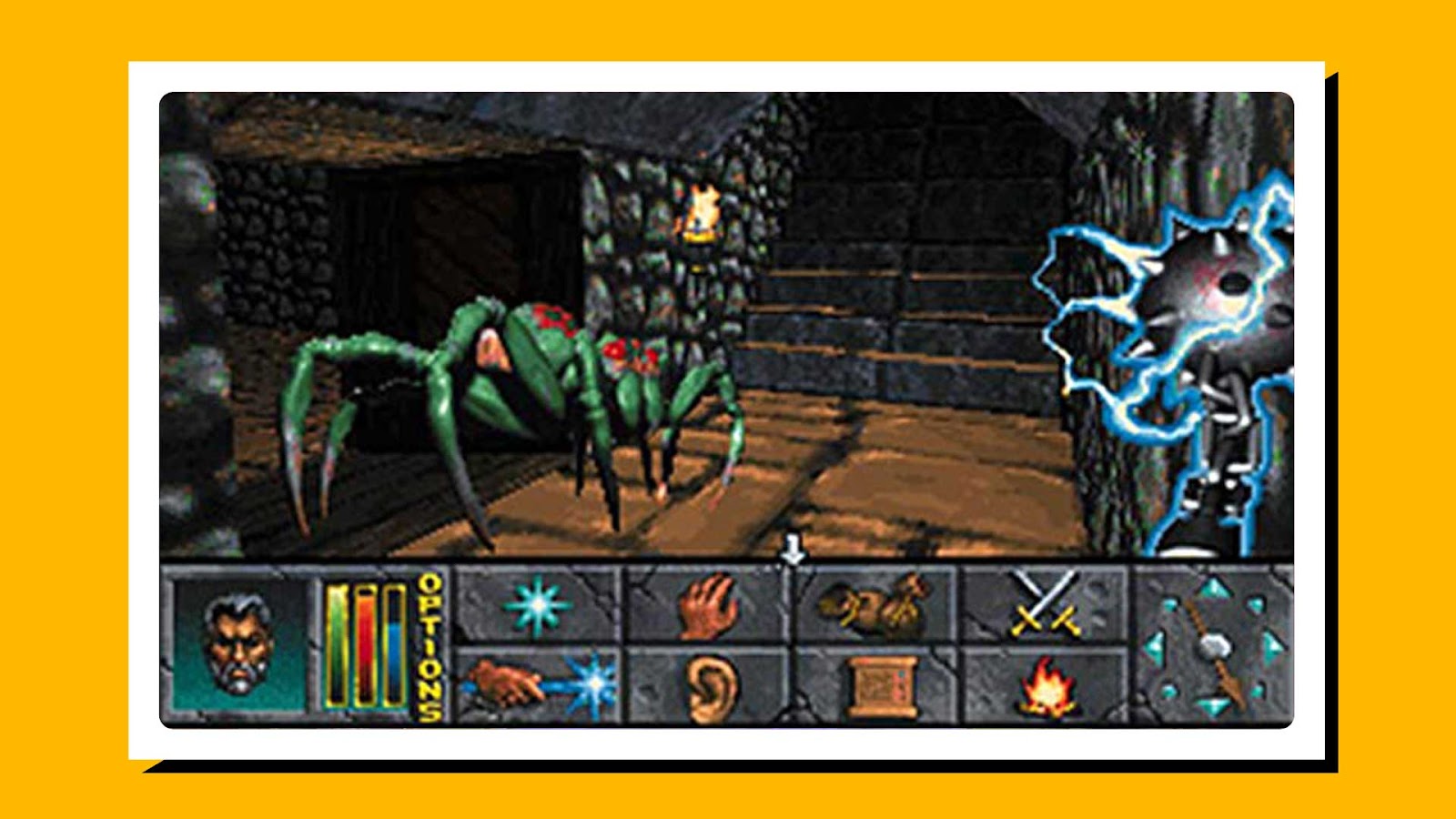 Screenshot of The Elder Scrolls II: Daggerfall gameplay.