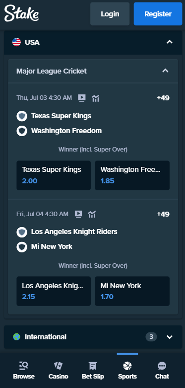 Stake Latest MLC 2025 Odds