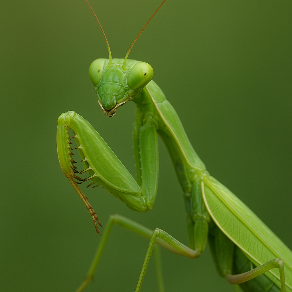 praying mantis in Eden Earth garden