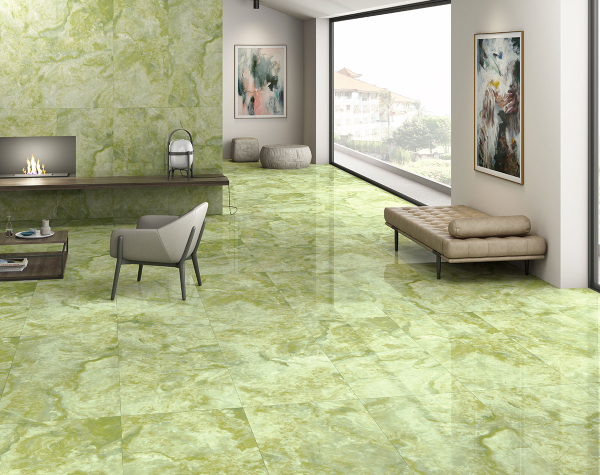 Living room design with coordinated modern colors