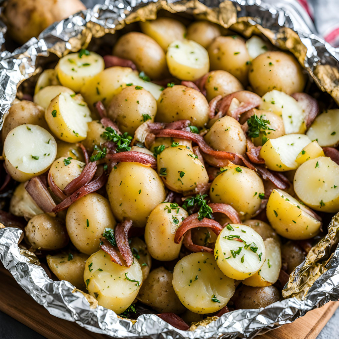 Foil Pack Potatoes and Onions 