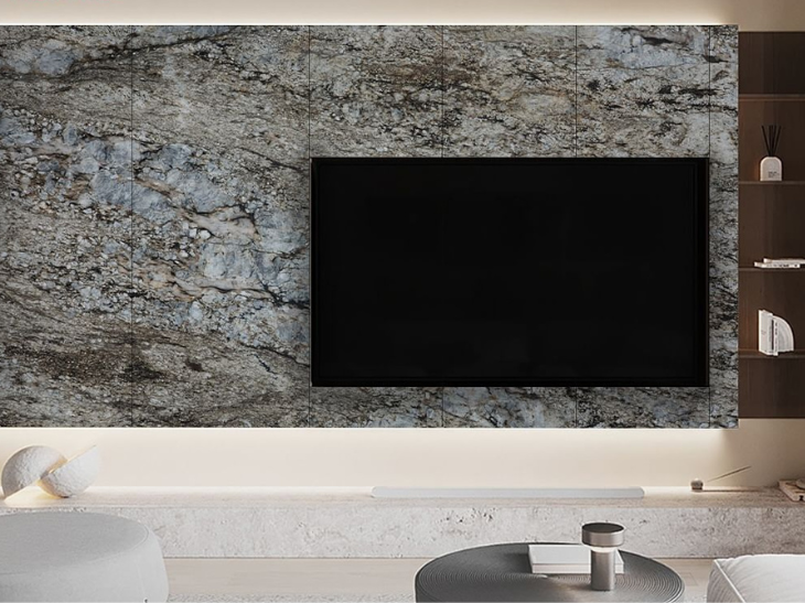 Blue dunes granite on wall cladding