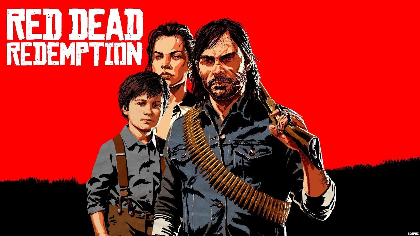 The Official Picture of Red Dead Redemption with its characters