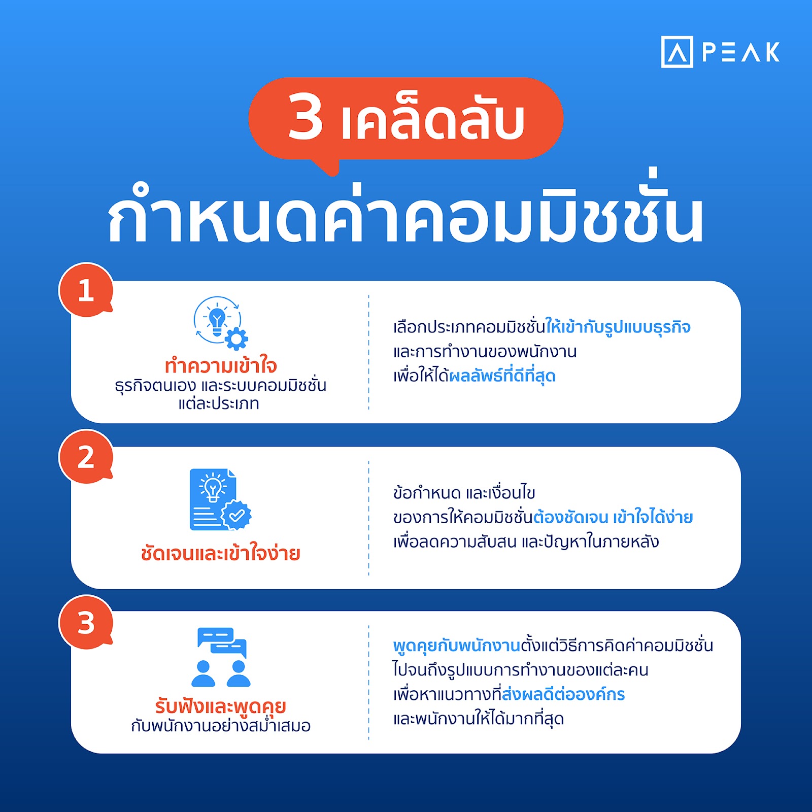 3 เคล็ดลับกำหนดค่าคอมมิชชั่นพนักงาน - คลังความรู้ PEAK