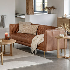 Brown leather corner sofa