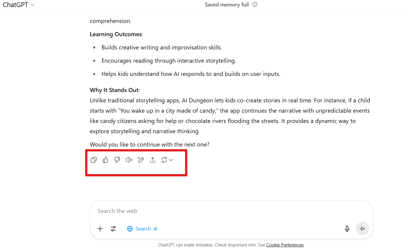 explore features of chatgpt
