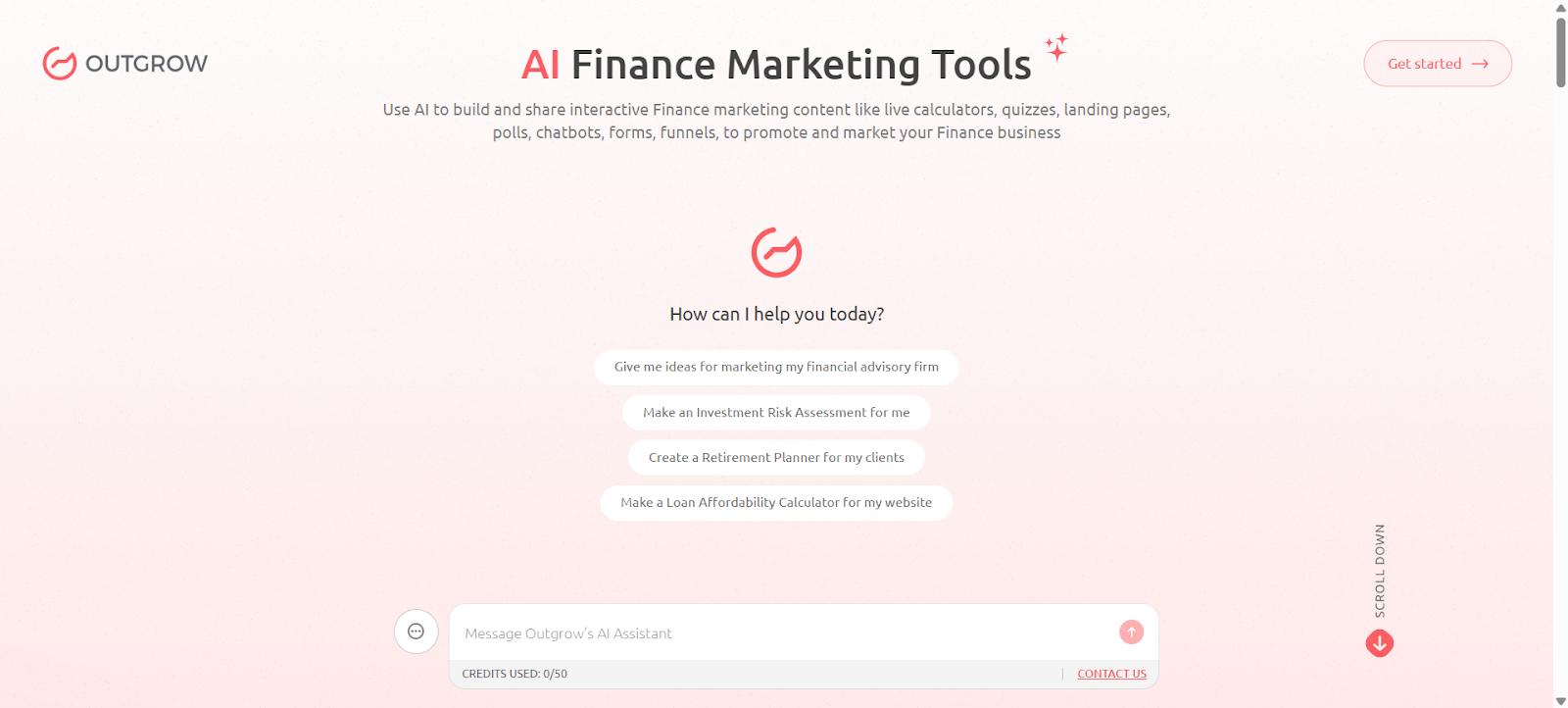 outgrow finance marketing tools