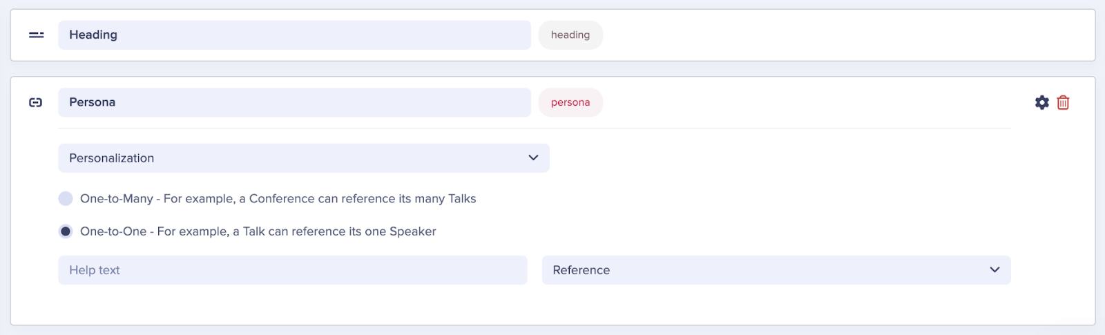 Personalized product carousel component schema