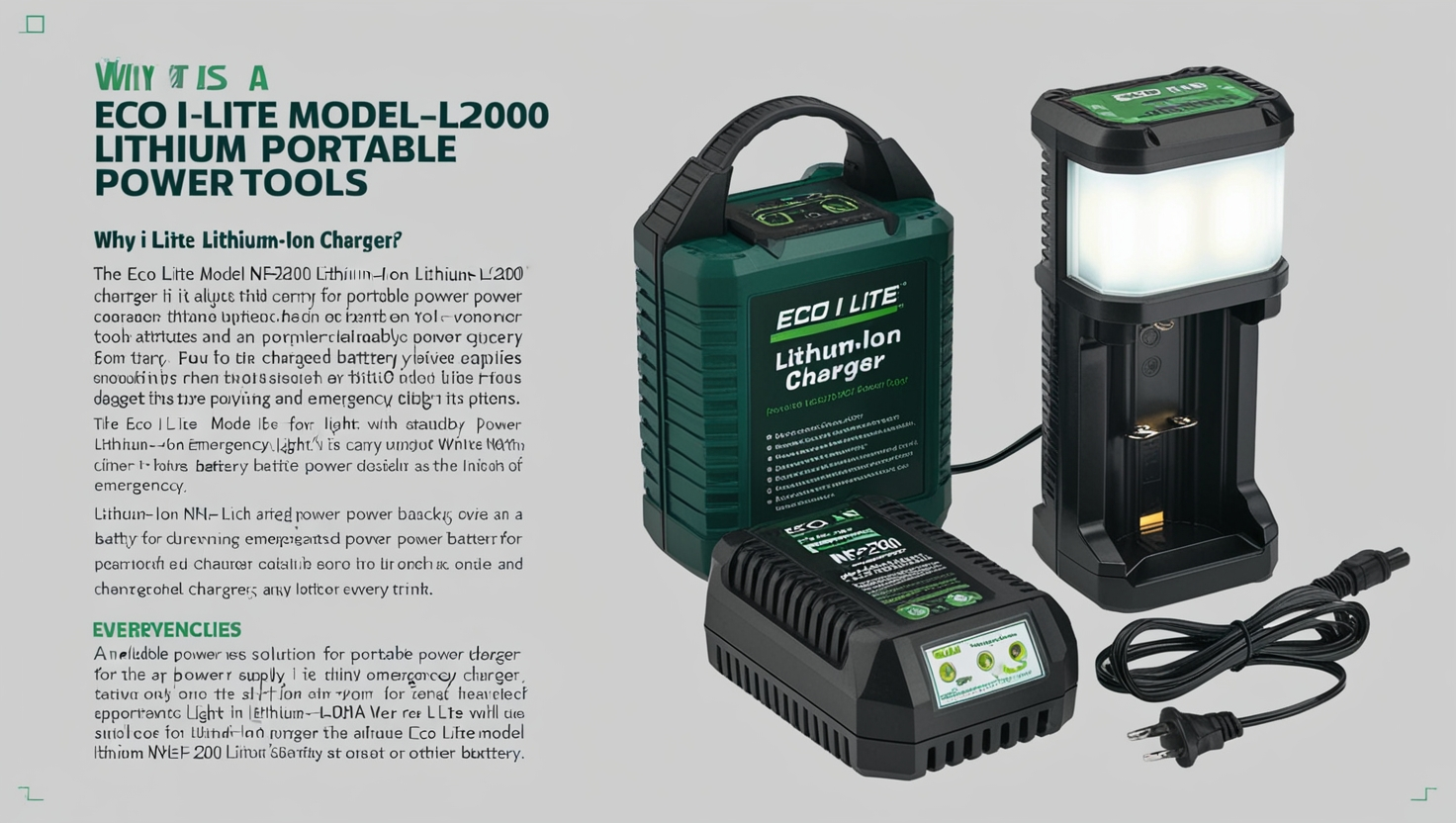 Eco I Lite Model NF-L200 Lithium Ion Charger