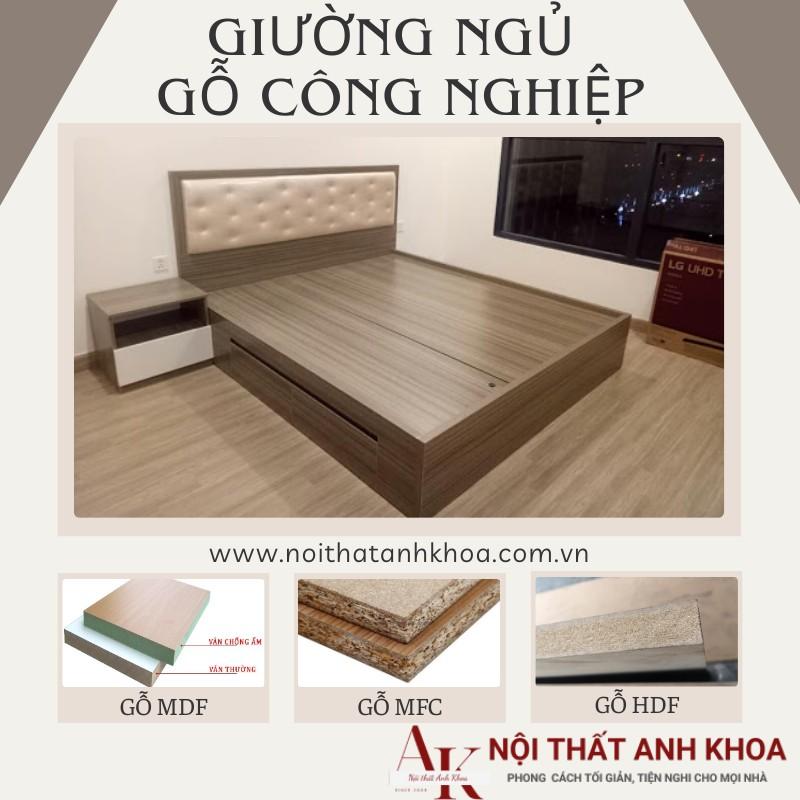 Giường ngủ gỗ công nghiệp công mdf, mfc, hdf