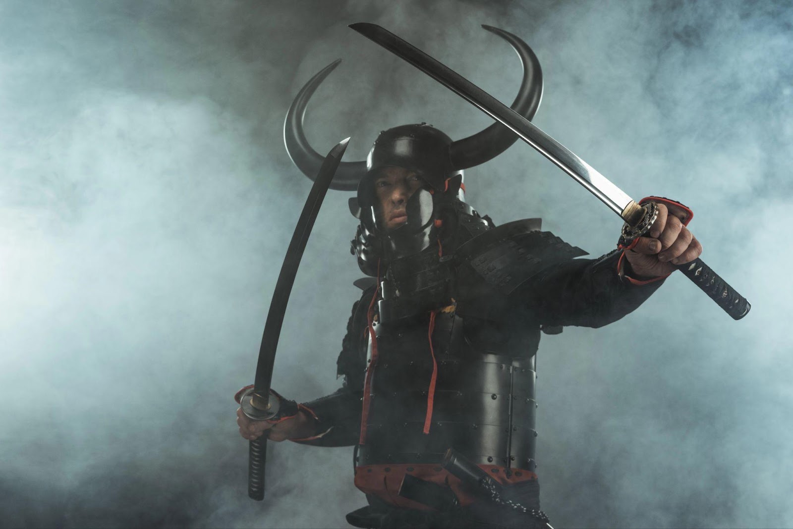 Photo of a samurai in traditional armor